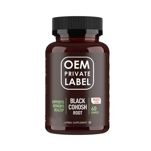 OEM Gommes à l'extrait naturel de racine d'actée à grappes noires Suppléments pour soulager les bouffées de chaleur pour la ménopause pour les femmes adultes Dosage Gummy Candy - Product Image 2