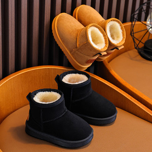 Bottes de neige d'<span class=keywords><strong>hiver</strong></span> pour enfants en daim 2025 – Nouvelles bottes en velours épaissies pour garçons et filles avec doublure chaude en peluche et semelle antidérapante en coton - Product Image 3
