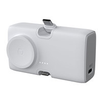 Nouvelle Batterie Externe Ultra Compacte Mini 3-en-1 Haute Capacité 5000mAh avec LED, Station de Charge Sans Fil 20W, Support d'Affichage Portable Extérieur en PVC
