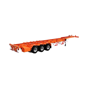 Semi-remorque surbaissée en acier <span class=keywords><strong>LinAn</strong></span> spécialisée de 40 pieds à 3/4 essieux, freinage double ligne, axe central JOST, transport de conteneurs, charge utile de 60T - Product Image 1