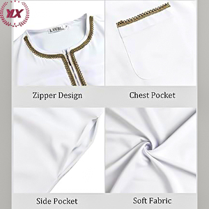 Robe <span class=keywords><strong>de</strong></span> <span class=keywords><strong>prière</strong></span> vintage modeste pour hommes pour l'Aïd Al-Fitr <span class=keywords><strong>tenue</strong></span> islamique douce avec broderie dorée disponible en 4XL robe d'été d'hiver - Product Image 6