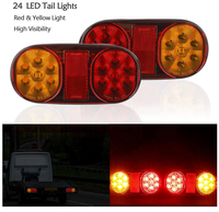 2 packs de feux arrière de remorque à LED Feux arrière de camion Feux de freinage 12 V Indicateur étanche pour camion caravane van ou tracteur