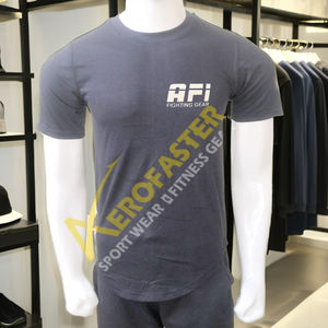 Meilleure vente 100% coton T-shirt pour homme en gros personnalisé goutte épaule Style manches courtes col uni Gym personnalisable Logo de la marque - Product Image 2