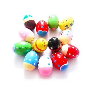 Telur perkusi kayu, pengocok telur marakas Paskah musik warna-warni