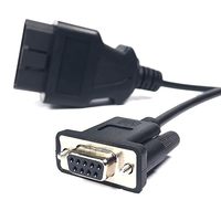Cable de Extensión de Diagnóstico DB9 OBD2 de 1M (3.3 pies), Adaptador RS232, Puerto Hembra de 16 Pines, Macho OBDII, Blindado, Recubierto de Cobre Estañado, con Cubierta de PVC