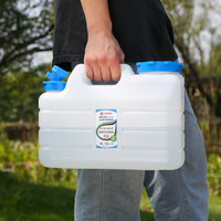 Seau à eau carré d'extérieur de 2 gallons (11 litres) en PE de qualité alimentaire avec robinet et couvercle, conteneur d'eau pour le camping, réservoir d'eau