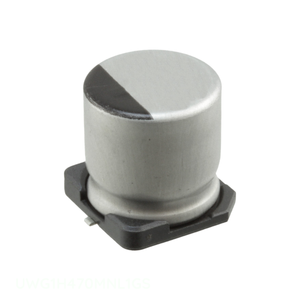 ตัวเก็บประจุแบบติดผิว SMD รุ่น UWG1H470MNL1GS ความจุ 47 ไมโครฟารัด ความคลาดเคลื่อน 20% แรงดัน 50 โวลต์  วัสดุอะลูมิเนียม - Product Image 1