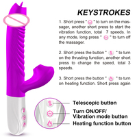 3 Teleskopmodi Saugvibrationen für Frauen Wasserdichter Stimulationsstab mit Klitoris-Heizfunktion Rabbit Dildo Vibrator