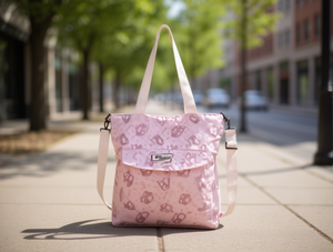 Borsa a Tracolla Impermeabile in PVC con Cinghia Singola per Uso Quotidiano, Adatta a Tutte le Stagioni, Motivo Rosa - Product Image 2