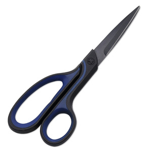 Stainless Steel Scissors Straight Tip Black And Blue Handles For Office Home Use Paper Cutting - Product Image 3