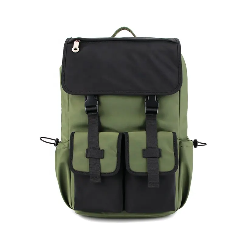 BEARKY Mochilas escolares para laptop de nylon, mochilas verdes de grande capacidade para adolescentes, mochilas escolares para viagens ao ar livre e caminhadas, bolsa de mão para uso diário
