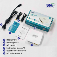 WGP POE 06 Mini UPS Cadangan Daya dengan Baterai Lithium 30W Output USB 5V 9V 12V 24V atau 48V DC POE Mini UPS untuk Router Wifi