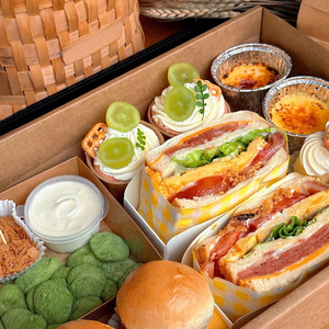 Big Kraft Corrugated Food <strong>Box</strong> Foldable Fold <strong>Box</strong> for Picnic Food <strong>Fruit</strong> Salad Dessert Sandwich Cup Cake Nuts <strong>Pack</strong> Packaging - Product Image 3