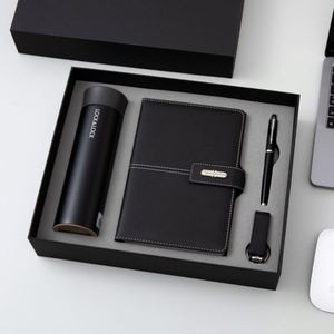 Professional Writing Kit Includes Leather-bound Notebook Fountain Pen and Keychain in Wooden Gift Box Set - Product Image 3