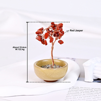 Kindfull Natural Espiritual Crystal Money Trees Healing Stone Red Jasper Lucky Tree para regalos de meditación