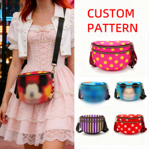 Tas Selempang Custom Unisex Motif Kartun Lucu Bahan Oxford Tas Pinggang Full Motif Model Dumpling dengan Desain Anda - Product Image 1