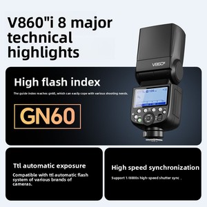Flash <span class=keywords><strong>Godox</strong></span> <span class=keywords><strong>V860III</strong></span> de Tercera/Segunda Generación para Fotografía con Cámara SLR, Compatible con Batería de Litio Externa, Flash Superior de Alta Velocidad - Product Image 2