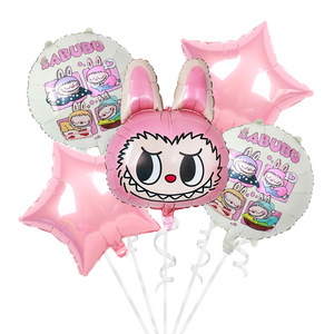 חם מכירת קריקטורה labubu אלומיניום סרט בלון ילדים ידידותי לסביבה חג המולד מסיבת יום הולדת חג המולד/שנה חדשה