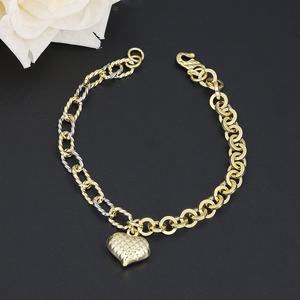 JXX Fahsion Jewelry Heart Bead Bracelet Silver and Gold-Plated Link Chain for Women Brass Bracelet - Product Image 4