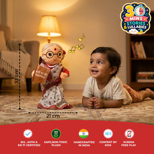 Muñeca de Peluche Interactiva Dadima, Contadora de Cuentos en Hindi, Juguete Educativo para Niños, Aprendizaje del Idioma Hindi - Product Image 2