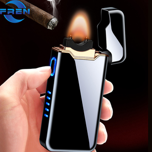 Encendedor eléctrico recargable por USB, encendedor de pulso con pantalla de alimentación, encendedor Led de Plasma para cigarros de doble arco para regalo de padre - Product Image 5