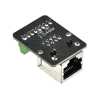 Masque de soudure noir RJ45, connecteur femelle simple vers bornier à pas de 2,54 mm, carte de dérivation Ethernet RJ45