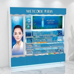 Muebles Personalizados para Tiendas Minoristas, Vitrina de Exhibición de Madera con Iluminación LED, Soporte de Piso con Estantes Estables para Productos de Cuidado de la Piel - Product Image 1