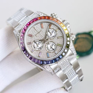 Montre mécanique de luxe de haute qualité en moissanite, 41 mm, cadran à aiguilles en cristal saphir, design tendance, unisexe - Product Image 3