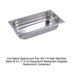 Recipiente para Alimentos GN 1/3 de Acero Inoxidable 18/10, 32.5 × 17.5 × 6.5 h cm, 472 g, Inox, Macel - Product Image 2