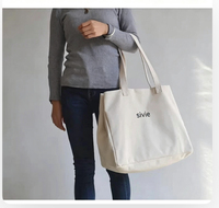 Tas Tote Kanvas Kapasitas Besar, Tas Selempang Santai Kasual, Tas Belanja Harian Serbaguna, Logo Custom Grosir untuk Perjalanan dan Aktivitas Luar Ruangan