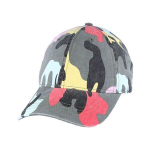 Casquette de baseball sportive tie-dye multicolore brodée en denim délavé avec impression en relief et personnalisation de lettres et motifs fruités - Product Image 1