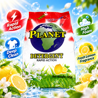 Poudre détergente au citron 125g OEM ODM personnalisée en sachet, à dissolution rapide pour lavage à la main et en machine, usage domestique quotidien