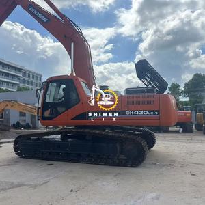 Excavatrice d'occasion à prix avantageux DH420LC-7 à vendre, d'origine coréenne, hydraulique, sur chenilles, DOOSAN 420LC-7 rouge, bon état - Product Image 6