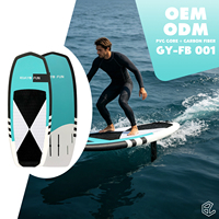 Planche de kitesurf à foil 127 cm en fibre de carbone, plateforme large de 48,3 cm, espace de pont étendu, coussin EVA texturé, support de foil réglable