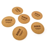 Sous-verres en liège rond naturel avec support en métal, boissons froides épaisses, verres à vin, tasses, sous-verre en liège