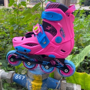 รองเท้าสเก็ตอินไลน์สำหรับเด็กมือใหม่ รุ่นสำหรับเด็กหญิงและเด็กชาย แบบสลาลอม พร้อมล้อ PU และโครงโพลีโพรพิลีน - Product Image 5