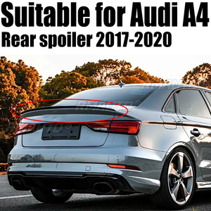 Rear Trunk Spoiler For Audi A4 B9 2017 2018 2019 2020 ABS Material Black Or Unpainted <b>Primer</b> Color Rear Spoiler For Audi A4 B9 <b>C</b> - Product Image 1