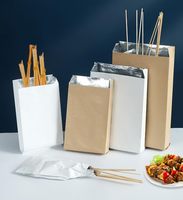 Couleur personnalisée biodégradable feuille d'aluminium doublée emballage alimentaire Kraft papier Barbecue sac pour Hot Dog Sandwich Hamburger à emporter