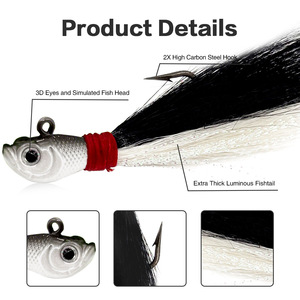 Weihe 5 cái móc đầu lông Hươu Mồi Câu Cá Mồi câu cá có râu - Product Image 5