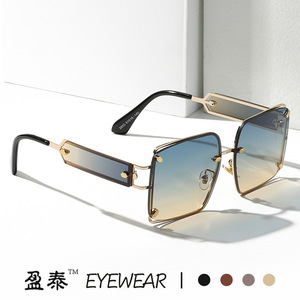 Eyewear Metal <b>Frame</b> Sunglasses UV400 Women's Fashion <b>Square</b> Lens <b>Gold</b> Color - Product Image 1