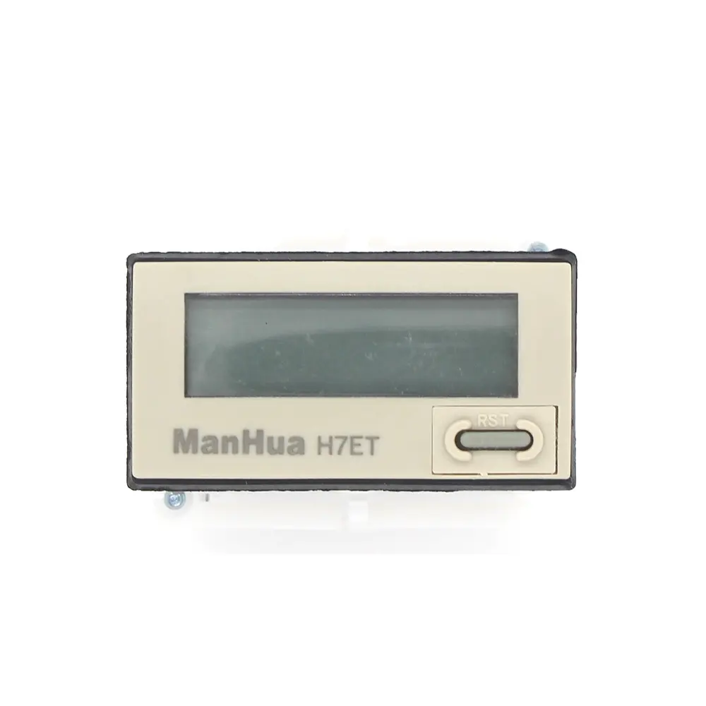 ManHua Pantalla Digital H7ET Medidor de Horas Lcd Temporizador Mecánico Industrial Contador de Horas en Panel, 1 Unidad