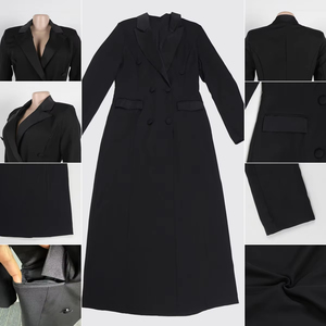 Di alta qualità <span class=keywords><strong>giacca</strong></span> lunga da donna elegante da donna con colletto <span class=keywords><strong>abito</strong></span> aderente abiti cappotto lungo Business <span class=keywords><strong>giacca</strong></span> lunga per le donne - Product Image 6