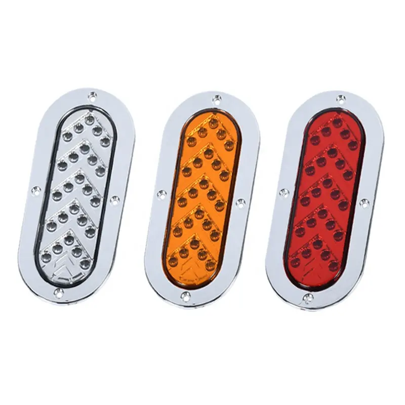 25 LED feu arrière de voiture ovale Stop clignotant frein feux de position latéraux avec flèche avertissement lampe de signalisation pour RV camion remorque