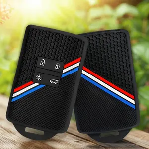 Funda de silicona para llave con control remoto para <span class=keywords><strong>Renault</strong></span> Captur 2020 <span class=keywords><strong>2021</strong></span> Clio 5 Megane ARKANA <span class=keywords><strong>Scenic</strong></span> Kadjar Zoe Espace Dacia Sandero Duster - Product Image 1