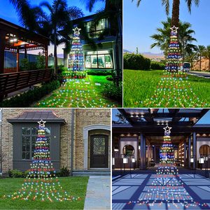 ANPU <span class=keywords><strong>317</strong></span> LED Cascade Arbre Fée Lumières Top Star 320 LED Pixel Décorations De Noël IP65 Étanche PVC Chaîne Paysage - Product Image 4