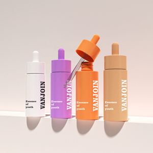 Flacon en verre transparent pour sérum et huile de soin de la peau, cylindrique, 20 ml, 30 ml, 40 ml, 50 ml, 60 ml, avec bouchon compte-gouttes coloré, emballage individuel disponible - Product Image 3