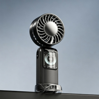 Ventilateur portable de bureau/cou intelligent à affichage LED, rechargeable par USB, 100 vitesses, pour la maison et l'extérieur