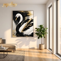 Peinture sur toile moderne faite à la main, ensemble d'art animalier à peindre par numéros avec peintures dorées 40x50cm
