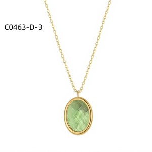 Collar Clásico de Cuarzo con Cadena de Zinc Chapada en Oro de Moda C0463 para Mujer, Joyería de Alta Calidad para Regalo - Product Image 3