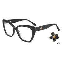 Nouvelles montures de lunettes optiques œil-de-chat en acétate tendance 2026 avec accessoires pour femmes